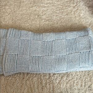 Light Blue Knit Blanket 40X40 inches long